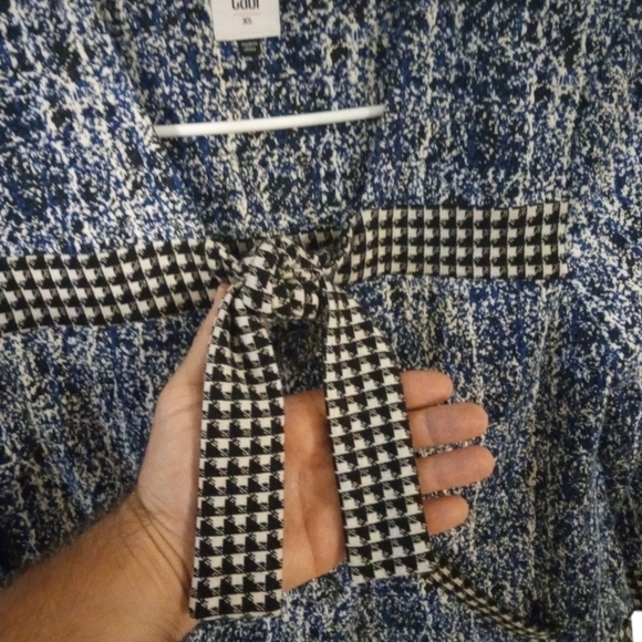 Cabi Tweed Reina 21 Club Blue/White/ Checkered Accented Jacket Blazer Unique XS - Picture 2 of 12